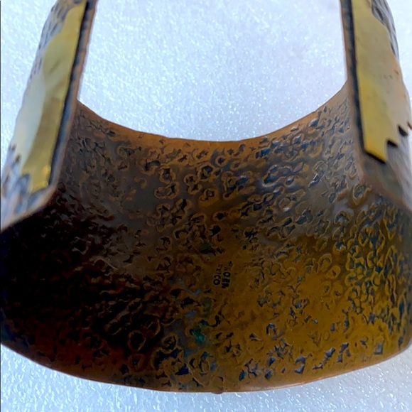 Casa Maya Mexico mixed metal hammered bracelet copper vintage - Picture 6 of 8